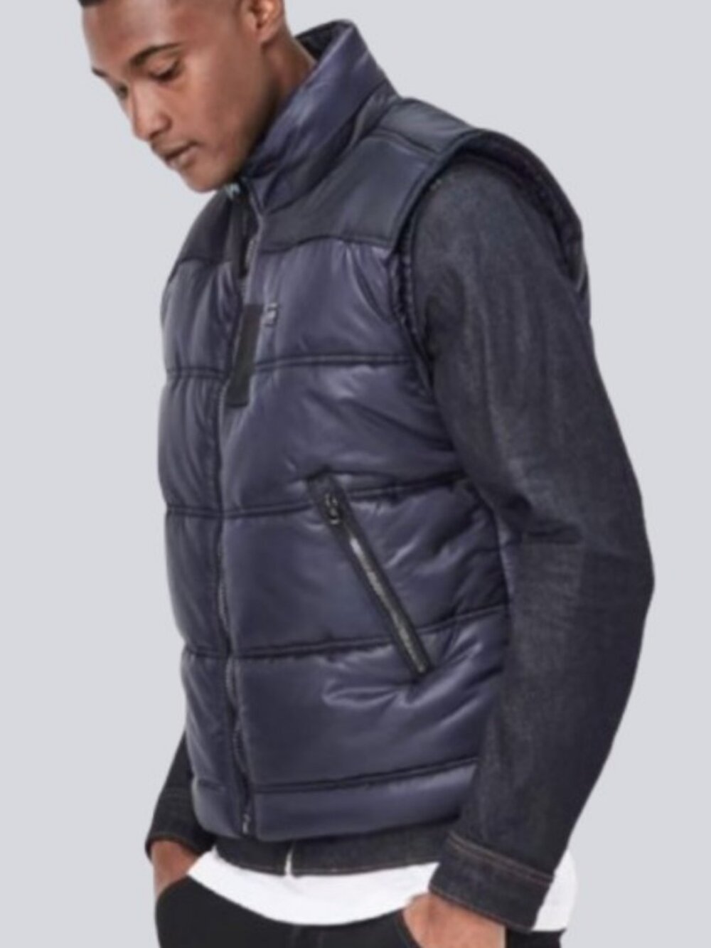 G-Star Raw whistler puffer vest navy blue men's size S